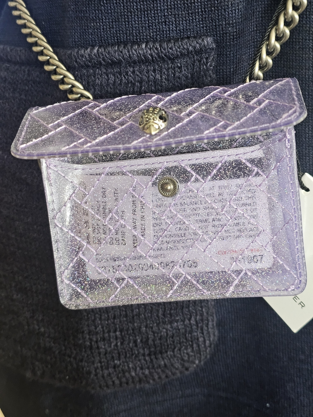 ❗️KURT GEIGER LONDON Lilac Glitter MICRO  Crossbody Bag - Picture 11 of 15